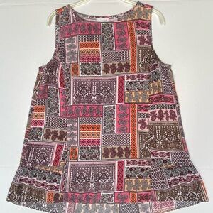 J. Jill Pink and Black Patterned Tunic Top